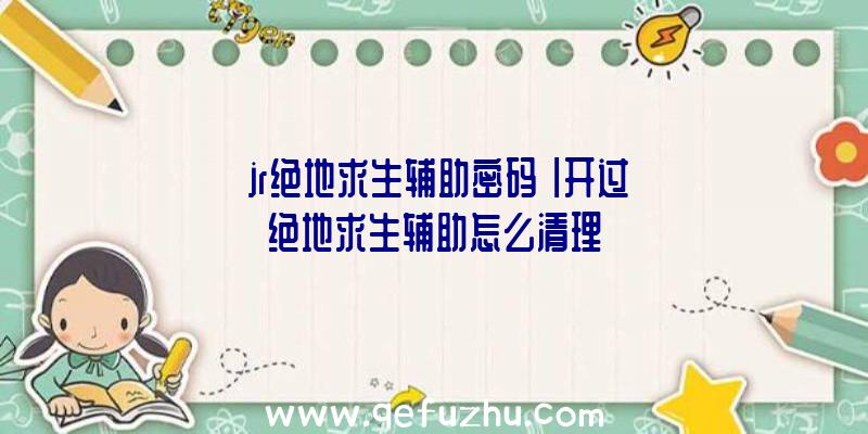 「jr绝地求生辅助密码」|开过绝地求生辅助怎么清理